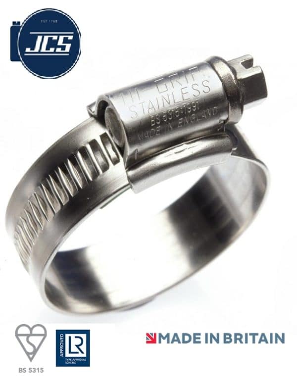 JCS Hi Grip stainless steel BS5315 hose clips (HGS Range)