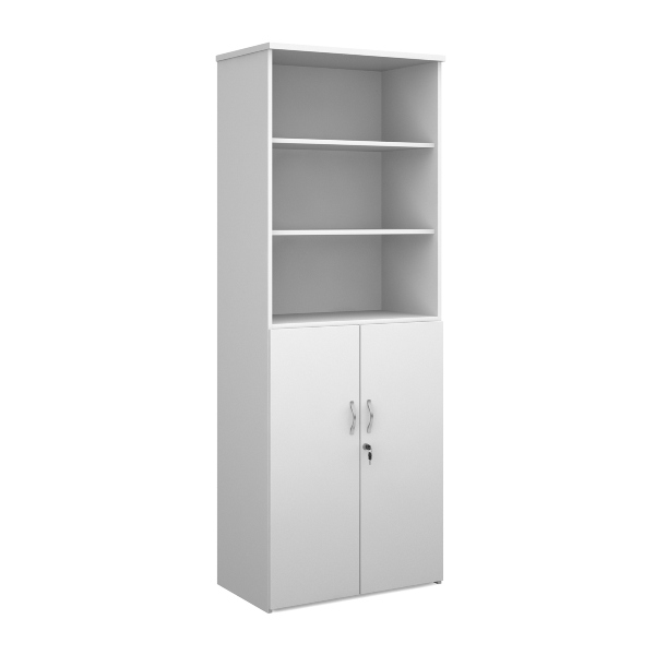 Universal Combination Unit with Open Top and 5 Shelves - White