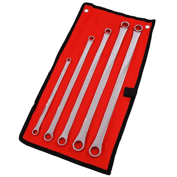Neilsen CT1119 Spanner Set 5pc Extra Long (Ring Spanner - Metric - Fully Polished - Dual End)