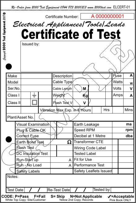 ELCERT-01 (50) Certificates
[ELCERT-01 (5]