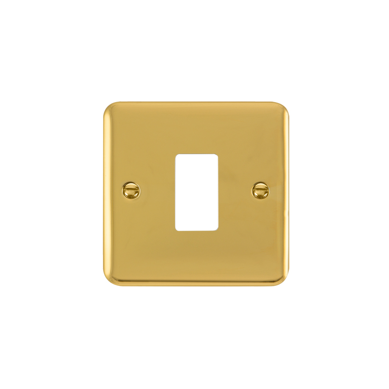 Click GridPro Deco Plus 1 Gang Frontplate Polished Brass