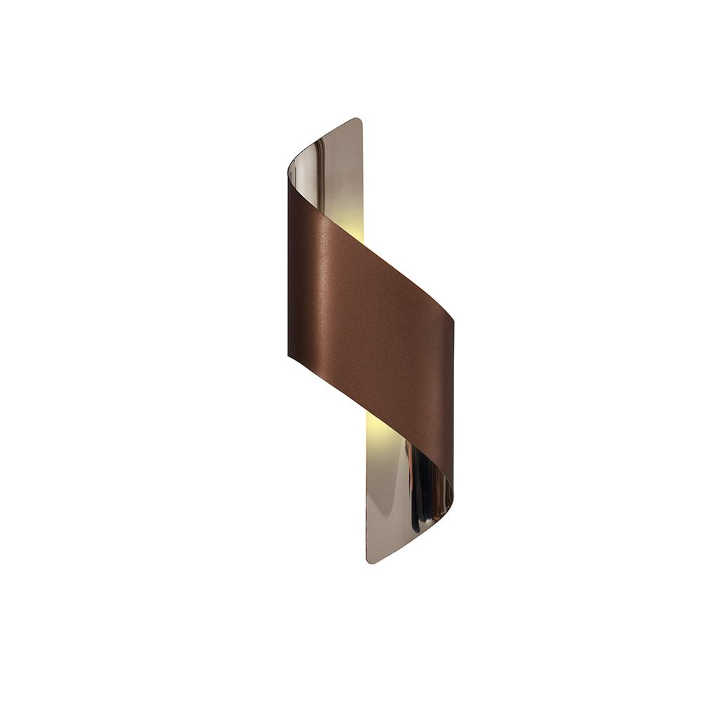 Luxuria Radianta Wall Light Small 1x8W LED 3000K 640lm Satin Brown/Polished Chrome