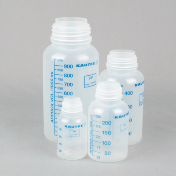 UK Suppliers of Wide Neck Plastic Graduated Bottle Series 303 PP 