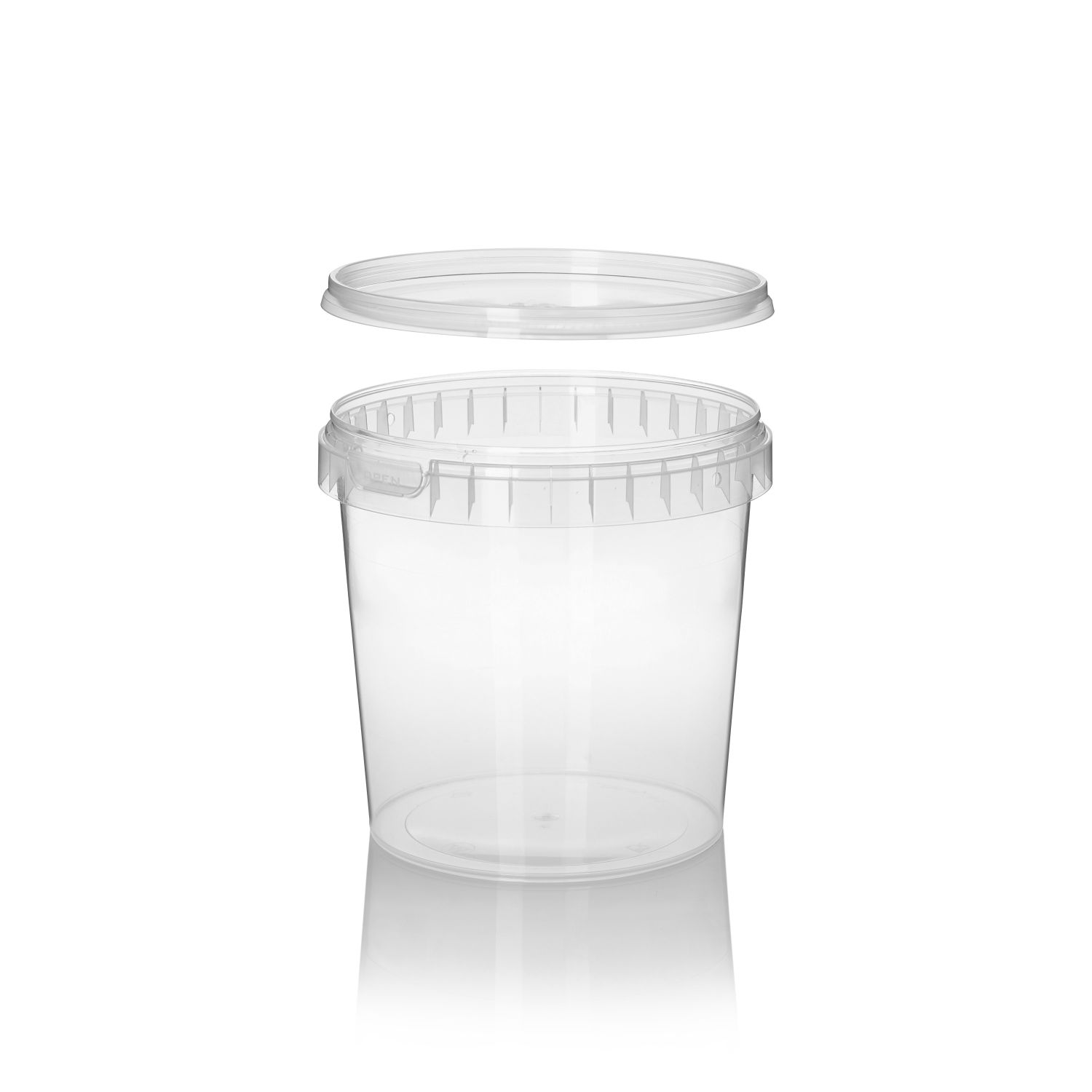 Distributors Of 1Ltr Clear PP Round Tamper Evident Tub and Lid