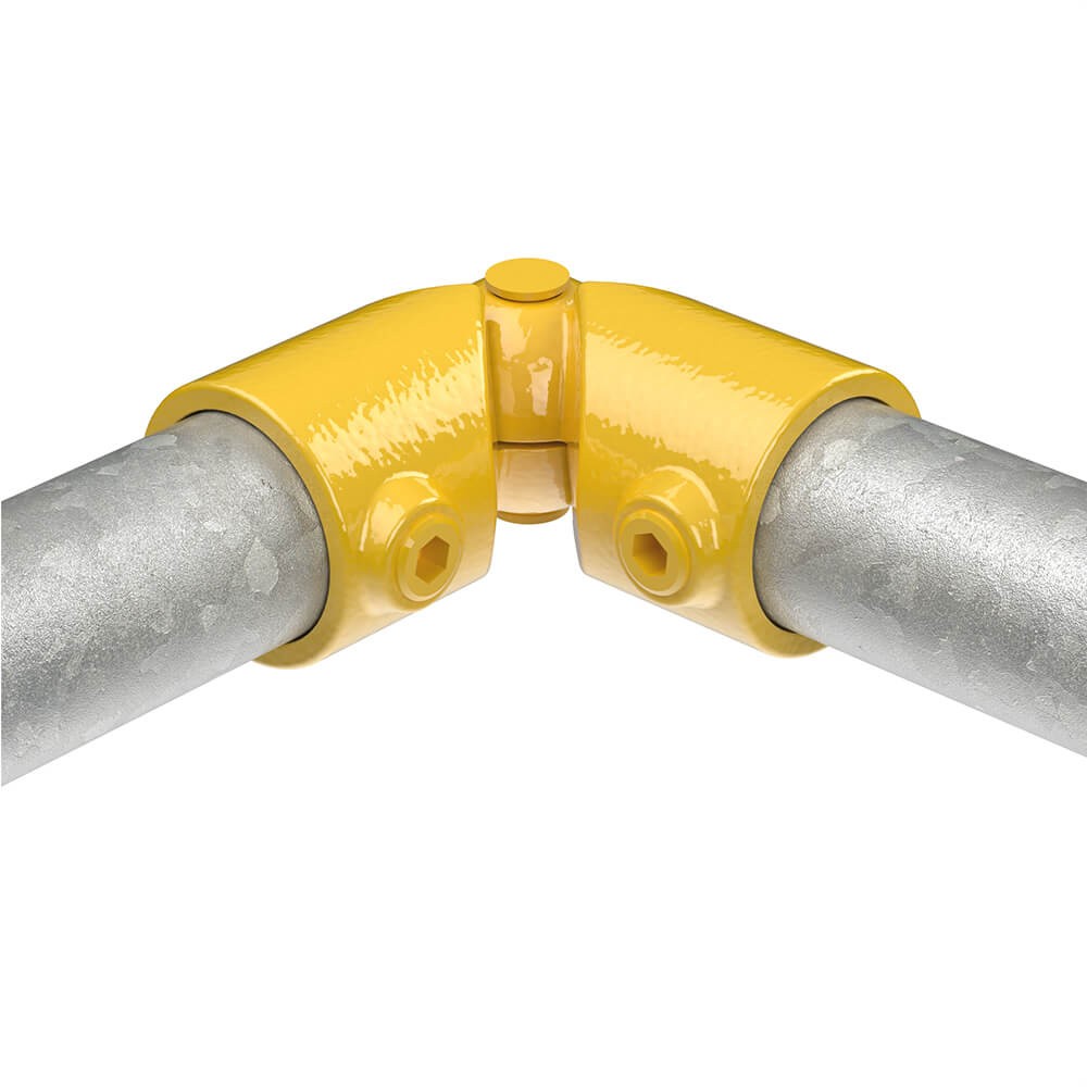 In-line Swivel Fitting For 42.4mm Tube - Yellow Powder Coated