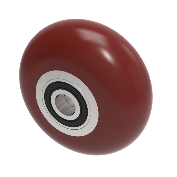 Ergonomic Polyurethane 125mm Ball Bearing Wheel 450kg Load