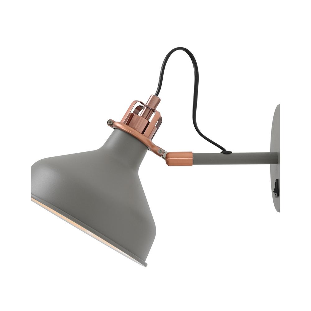 Luxuria Nimbus Adjustable Wall Light Switched E27 Sand Grey/Copper/White