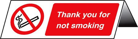 Thank you for not smoking table cards (pk of 5)