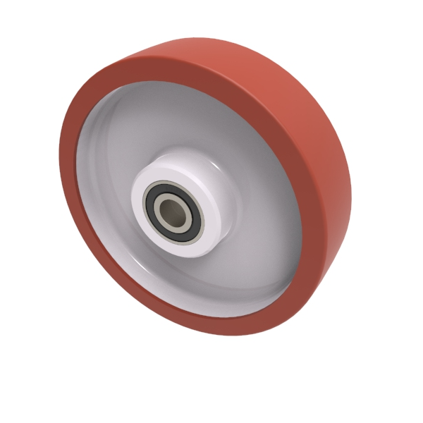 Polyurethane Nylon 200mm Ball Bearing Wheel 750kg Load