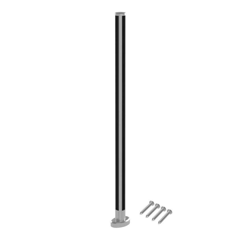 Marano Round Base Fix Corner Post 1100mmAluminium Satin Anodised Finish