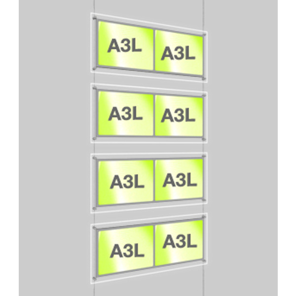 4x A3 Double Landscape Illuminated A3 LED Light Pocket Kit