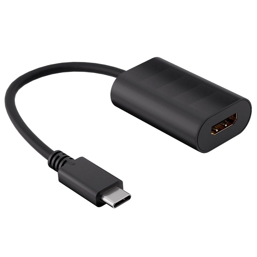 USB-C Active Adapter Lead HDMI Nickel Plated Male-Female Black (L)0.2Mtr