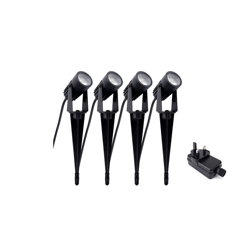 Integral Outdoor 4 Spike Spotlight Set