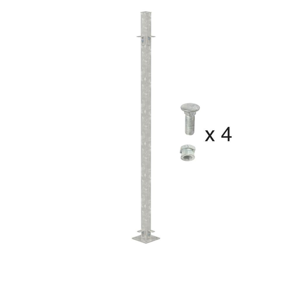 1800mm High Bolt Down Corner Post -Includes Cleats & Fittings - Galvanised