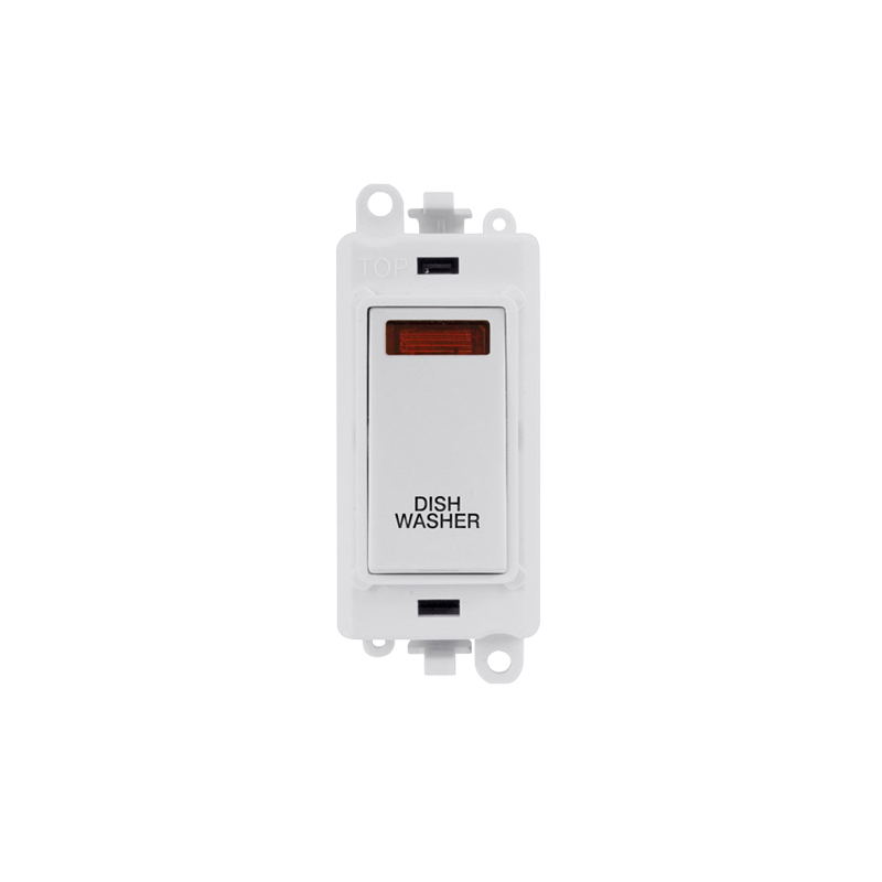 Click GridPro 20AX Polar White DP Switch Module with Neon Dishwasher Insert Polar White