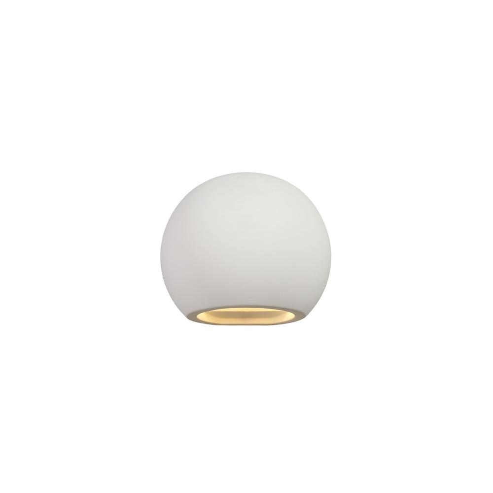 Luxuria Nadia Round Ball Up & Down Wall Light 1xG9 White Paintable Gypsum