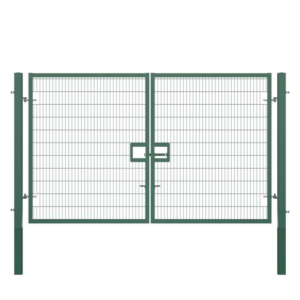 Twin Wire Double Leaf Gate 2.4H x 4mGreen Powder Coated Finish  Concrete-In