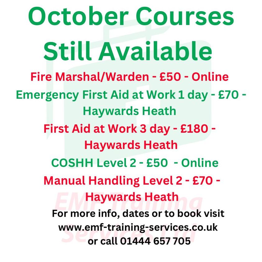 We still have space of some October courses