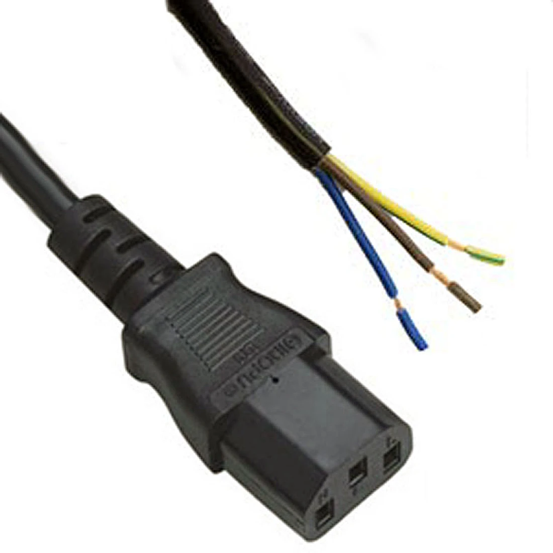 IEC C13 FEMALE TO STRIPPED END 2 METRE