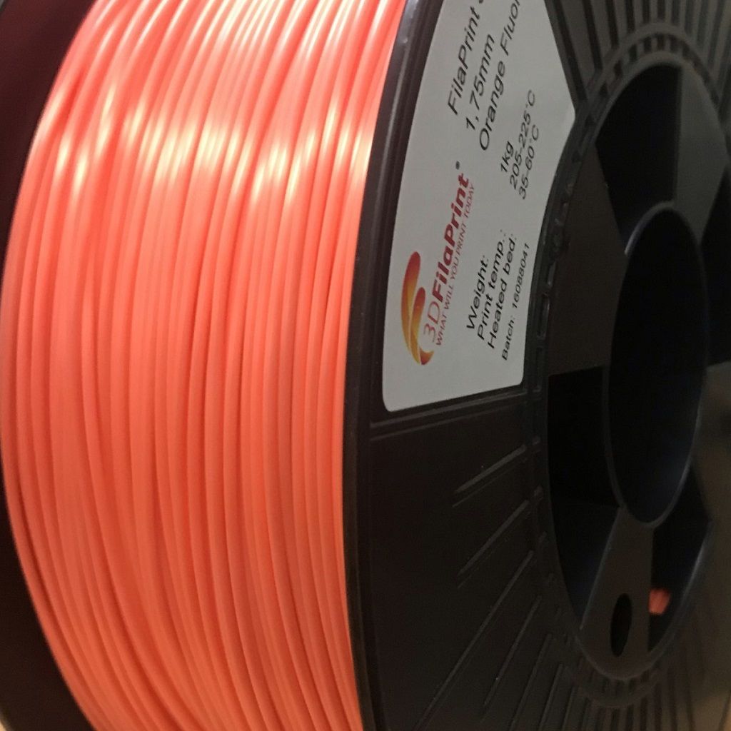 3D FilaPrint Satin Fluorescent Orange PLA 2.85mm 3D Printer Filament