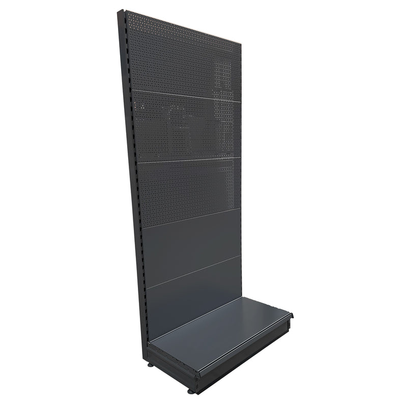 K50 Starter Wall Bay - Mixed Peg/Plain Back Panels, 37cm deep base, Dark Grey, Choice of height & width..
