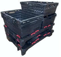 400x300x300 Black Eco Lidded Container (28 Ltr) For Commercial Industry