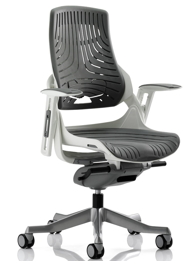 Zure Elastomer Grey Gel Ergonomic Office Chair - Optional Headrest Huddersfield