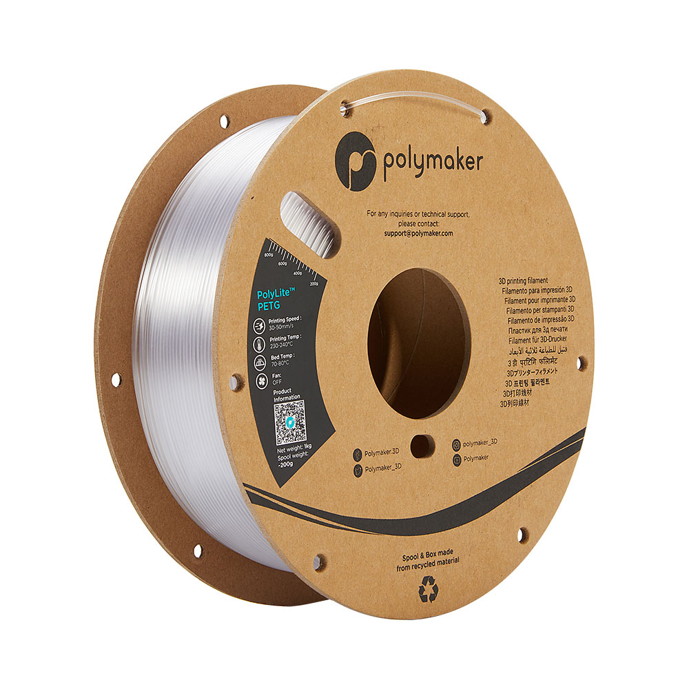 PolyMaker PolyLite PETG 2.85mm Transparent 3D FilaPrint filament 1Kg