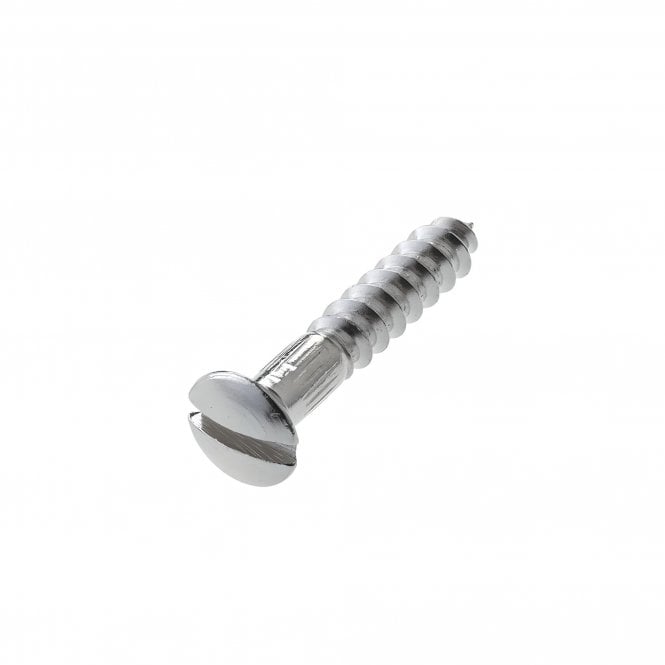 Nickel on Brass Slotted Raised Head Woodscrew