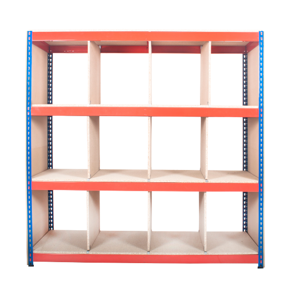 Rivet Divider Racking System - Blue and Orange - 1830 x 1830 x 457mm (HxWxD)