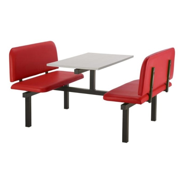 CU94 - 4-Seater Oscar Canteen Unit - 2 Way Access, Red, Grey