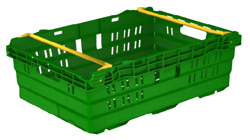 UK Suppliers Of 600x400x200 Bale Arm Crate-Green 35Ltr - packs of 10 For Commercial Industry