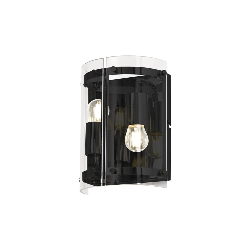 Luxuria Etoile Wall Light 2 Light E27 Matt Black / Plain Clear (A) Glass