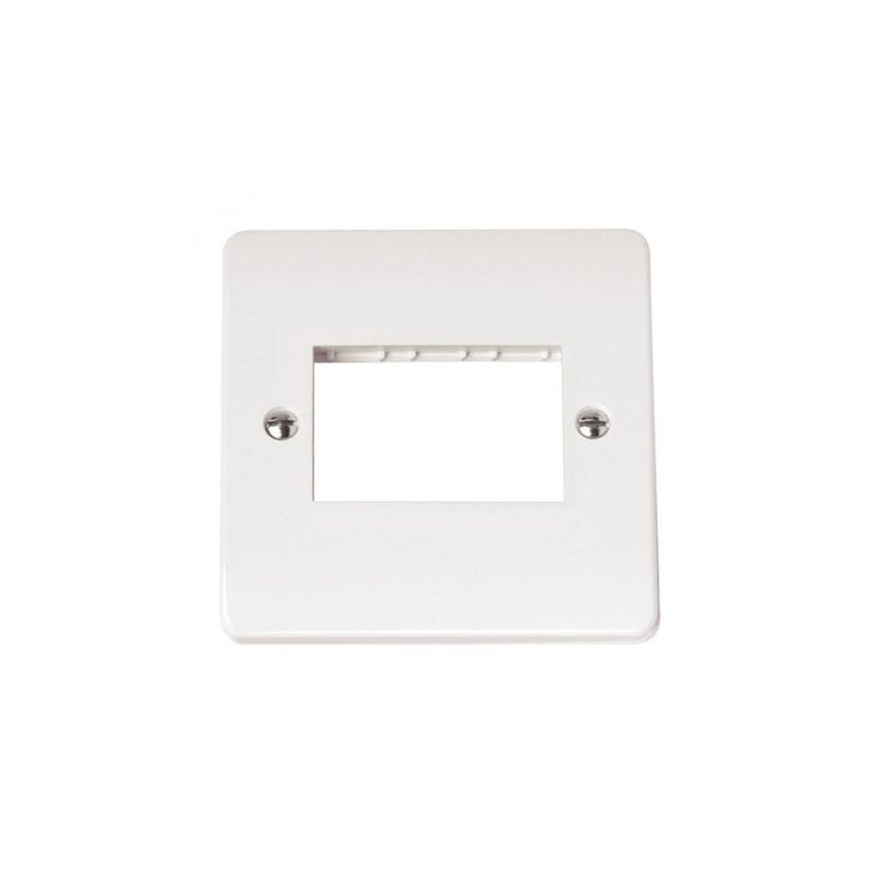 Click Twin Plate 2x2 Aperture Modular Switch Plate White PVC