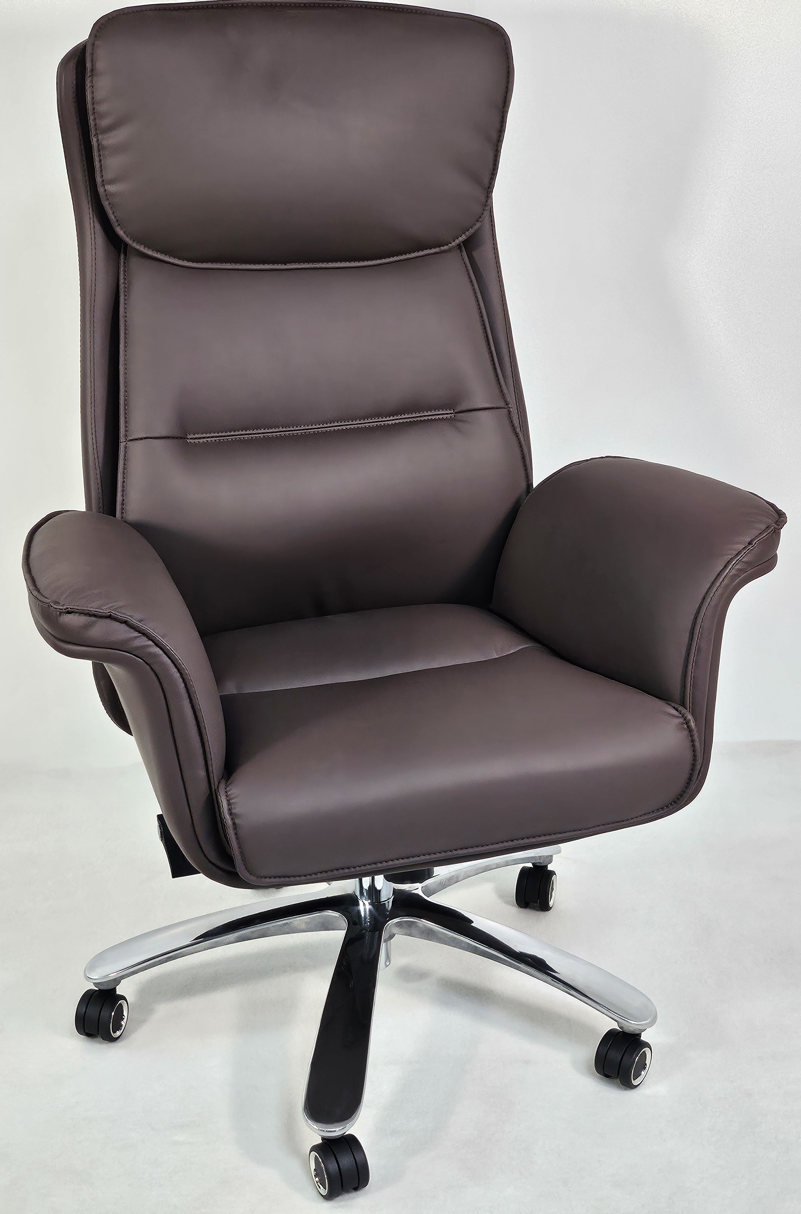 Providers Of Modern High Back Brown Leather Executive Office Chair with Winged Arms - 1808A