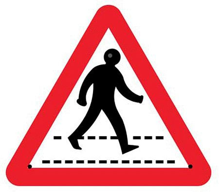 Pedestrian crossing 750mm triangle Re-Flex Sign (3mm reflective polypropylene)