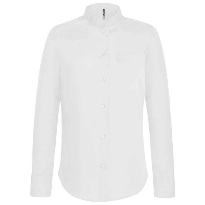 Kariban Ladies Long Sleeve Mandarin Collar Shirt