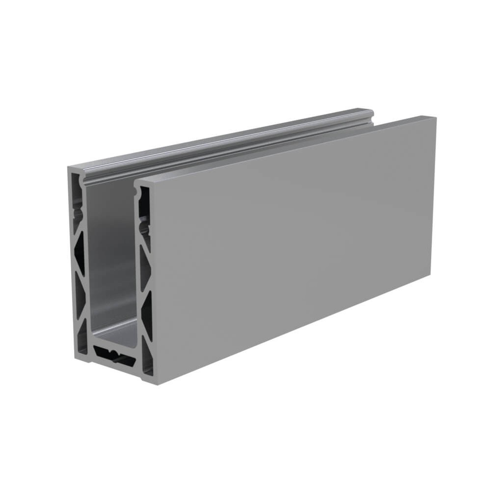 Adjustable Aluminium Channel - 5M Base F For 15 to 21.5mm Glass (Satin Anodised)