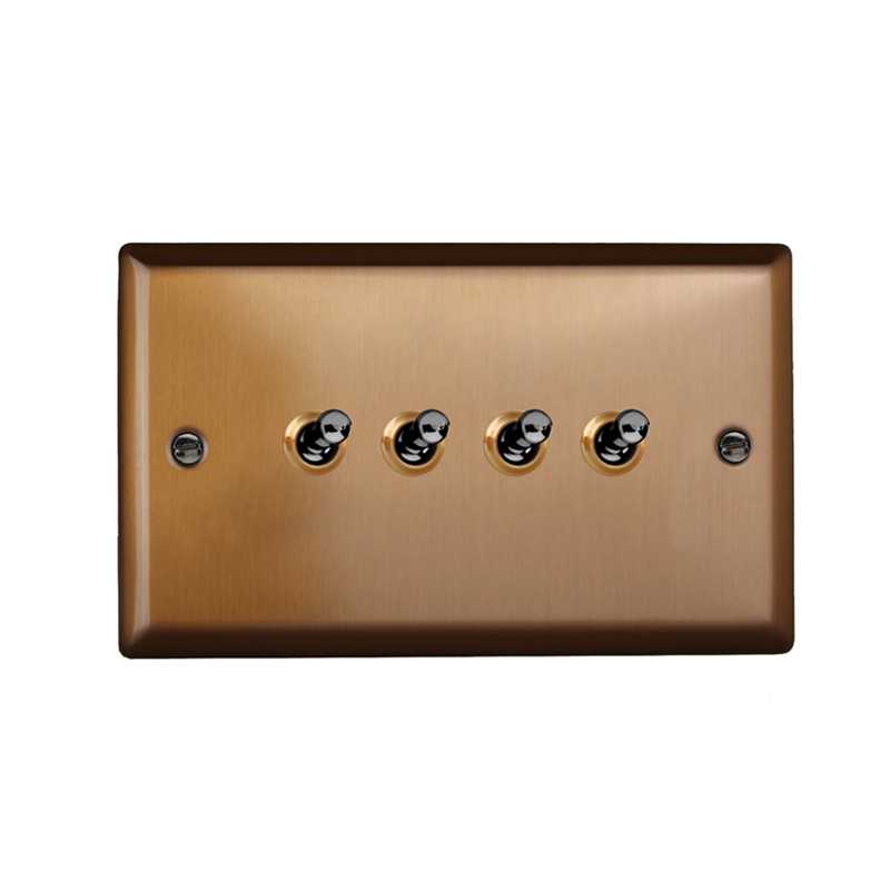 Varilight Urban 4G 10A Intermediate Toggle Switch Brushed Bronze (Standard Plate)