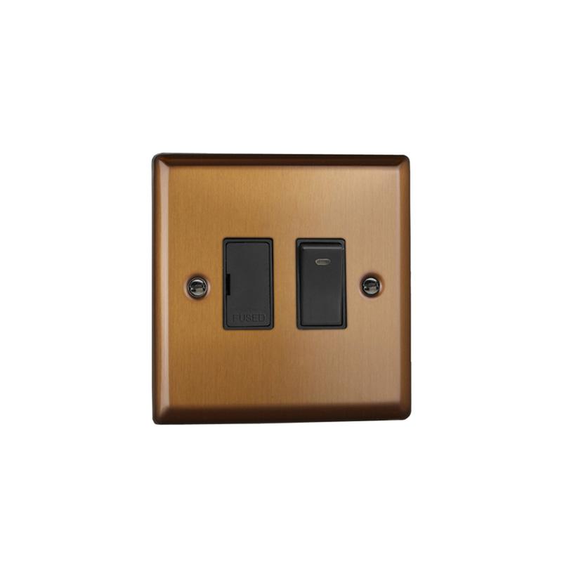 Varilight Urban 13A DP Switched Fused Spur with Neon Brushed Bronze (Standard Plate)