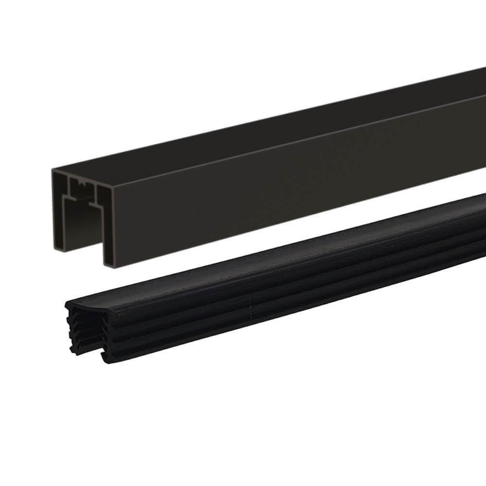 Black 707 Square Top Rail - For 10mmMetre Rate - Aluminium