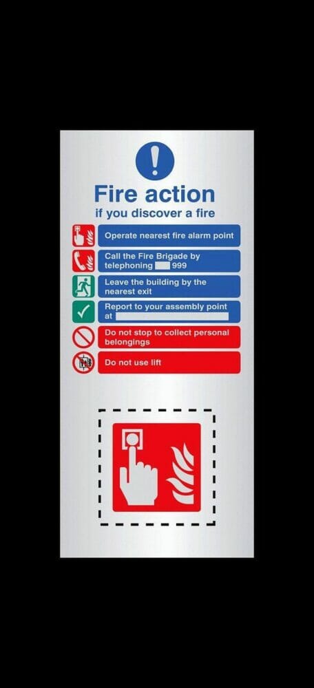 Call point fire action set  -  self adhesive vinyl
