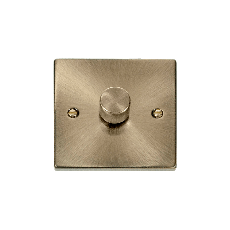 Click Deco 1 Gang 2 Way 100W LED Dimmer Switch Antique Brass