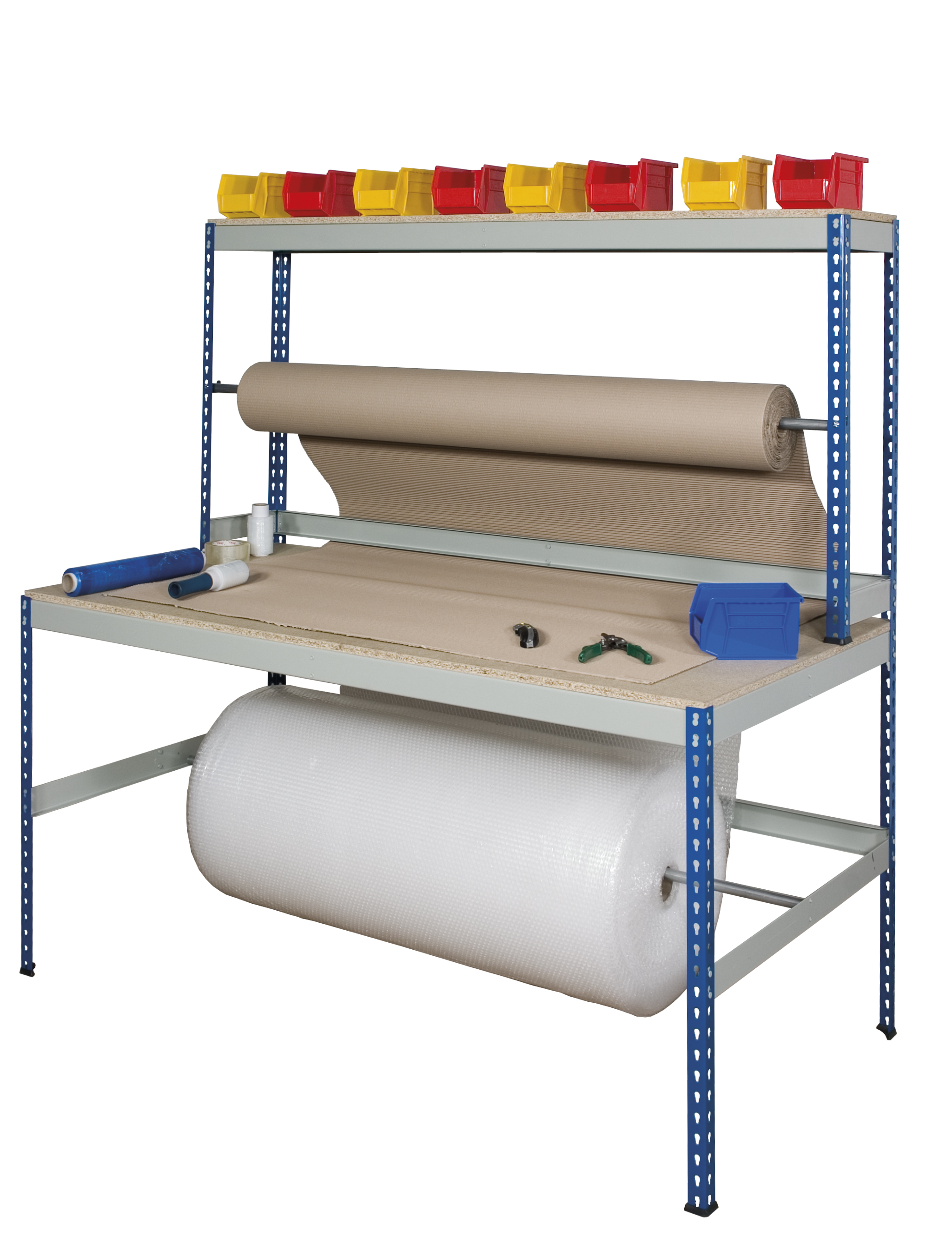 Assembly Task Benches With Upper Storage Level