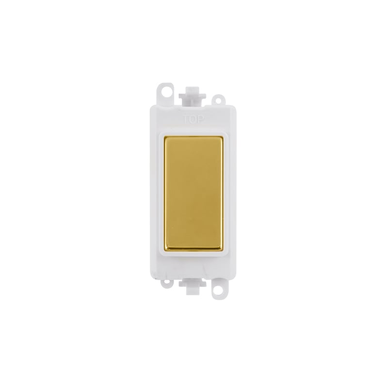 Click 20AX Polished Brass Blank Module Insert Polar White