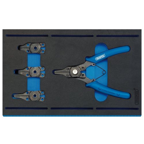 Draper 63196 5 Piece Interchangeable Circlip Plier Set In 1/4 With EVA Drawer Insert Tray