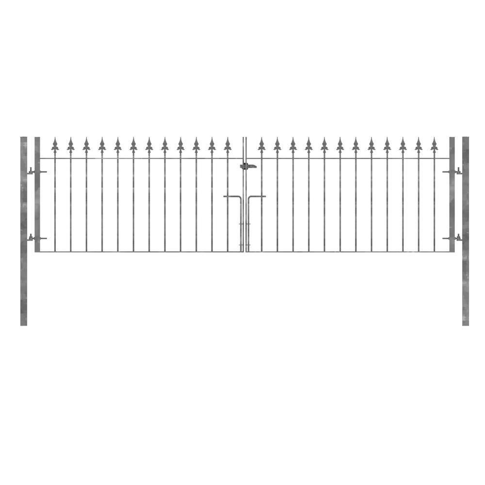 Fleur 1.2m(H) x 3.1m Wide Double LeafGate - Concrete In - Galvanised