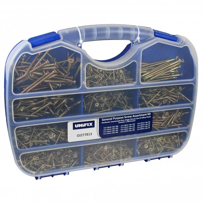 ASSORTMENTS Multi Purpose Chipboard Screws Carry Case