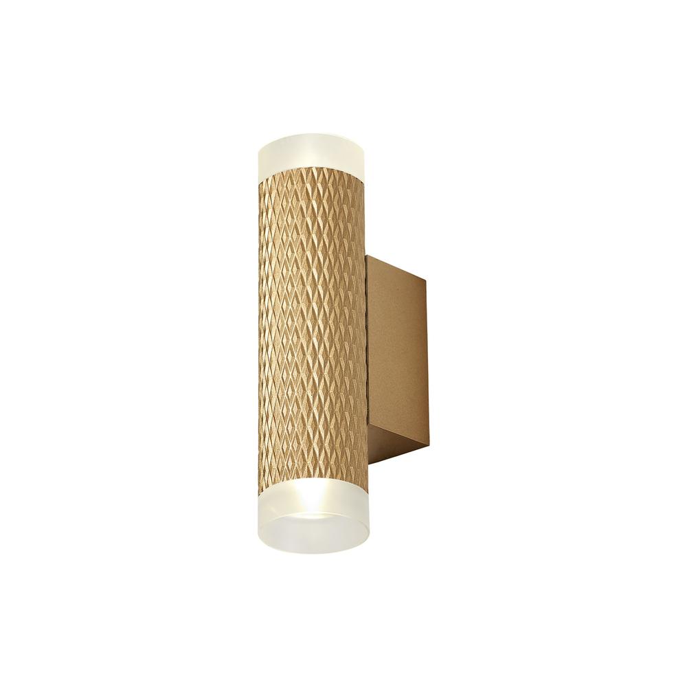 Luxuria * Swirl 2 Light Wall Light GU10 Champagne Gold/Acrylic Rings