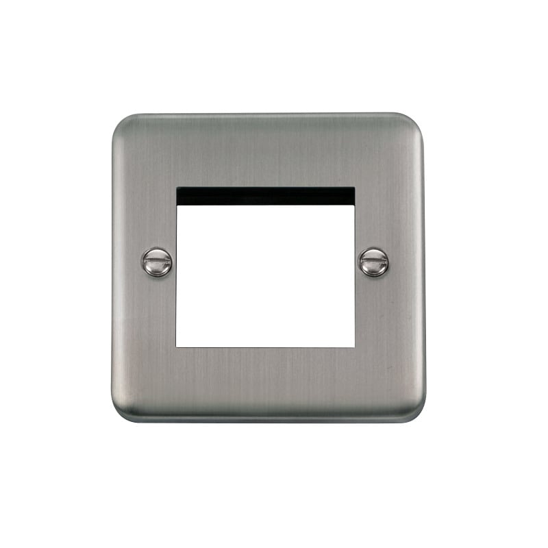 Click Deco Plus New Media 2 Aperture Grid Face Plate Stainless Steel